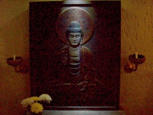 Buddha-Reliefbild im Buddhistischen Haus